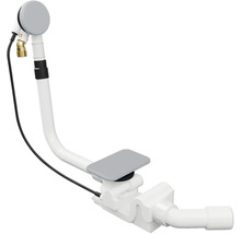 Afvoer- en overloopcombinatie voor baden met watertoevoer, sifon en trekstang.