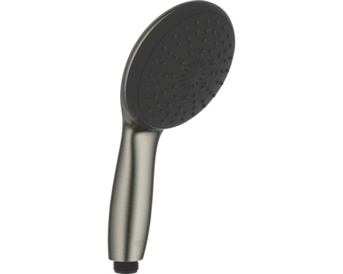 Grohe handdouche met metalen afwerking en donkere sproeikop voor de douche