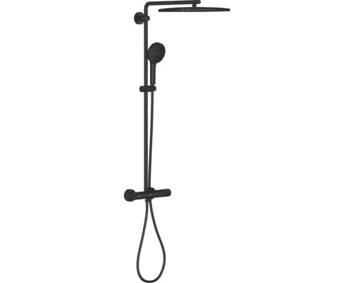 Grohe douchesysteem met thermostaatkraan en hoofddouche voor wandmontage.