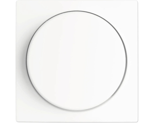 Ronde afdekplaat voor lichtschakelaar of dimmer met vierkant frame.
