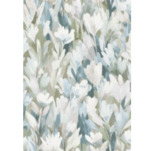 Behang met artistiek bloemmotief in schilderachtige look voor een decoratieve wandafwerking binnenshuis.