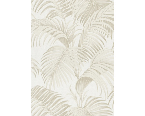 Behang met een groot palmbladpatroon voor een natuurlijke wanddecoratie.