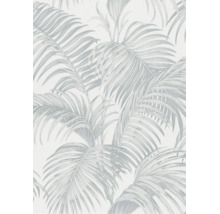Vliesbehang met tropisch palmbladpatroon in neutrale tinten voor wanddecoratie