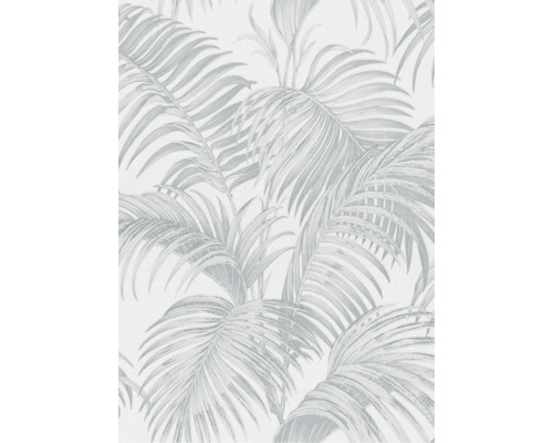 Vliesbehang met tropisch palmbladpatroon in neutrale tinten voor wanddecoratie