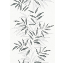 Vliesbehang met floraal bamboe bladeren motief voor een natuurlijke wanddecoratie.