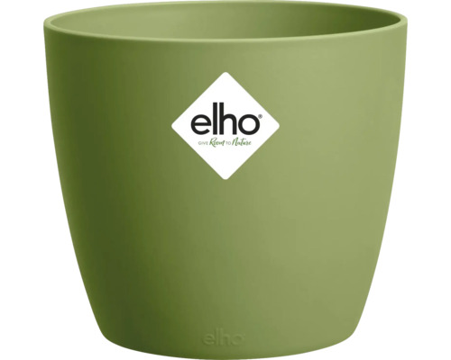 Ronde elho kunststof bloempot in het groen.