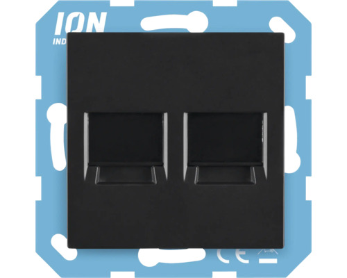 Ion Industries dubbele data contactdoos in vierkant ontwerp voor netwerkverbindingen