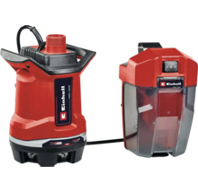 Einhell accu schoonwaterpomp Power X-Change met aparte accubox en kabelverbinding.
