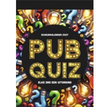 Pub Quiz scheurkalender 2027 met verlichte letters en gloeilampmotief