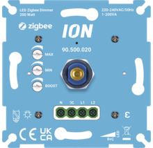 ION Zigbee LED dimmer 200 Watt voor inbouwmontage met instelmogelijkheden voor minimum maximum en boost inclusief aansluitklemmen.