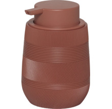 Zeepdispenser met gestructureerd oppervlak en pompkop, terracotta.