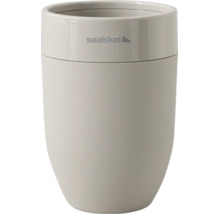 Sealskin tandenborstelbeker van keramiek met matte body en glanzende rand