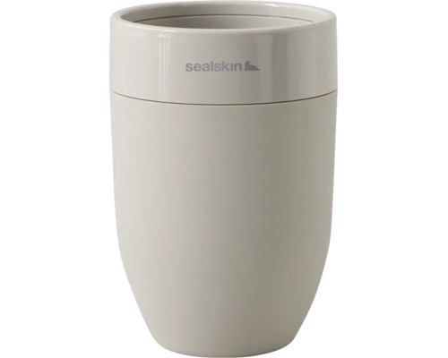 Sealskin tandenborstelbeker van keramiek met matte body en glanzende rand