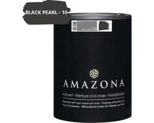 Amazona krijtverf voor muren en hout in de kleur Black Pearl 10 in blik van 0,75 liter
