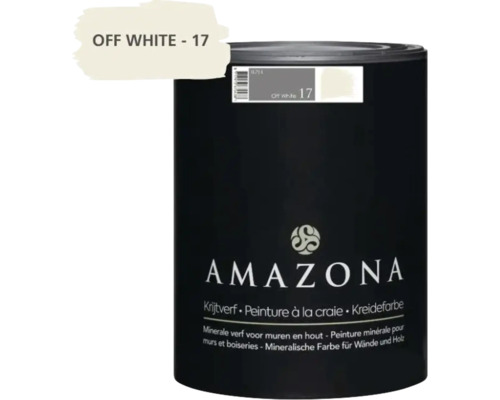 Amazona Krijtverf Off White 17, 0,75 liter blik voor muren en hout