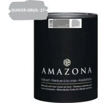 Een blik Amazona krijtverf in de kleur Duiker-Grijs 27 voor muren en hout met een inhoud van 0,75 liter.