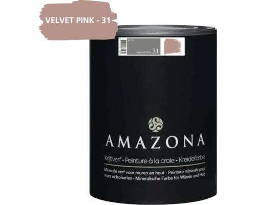 Amazona krijtverf Velvet Pink 31 in een 0,75 liter blik voor muren en hout