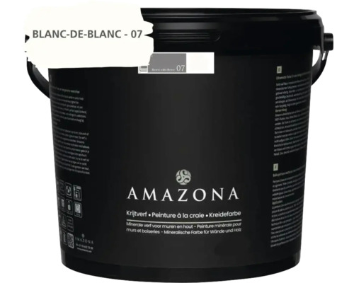 Emmer met Amazona Krijtverf in Blanc de Blanc 07 voor minerale muren en hout