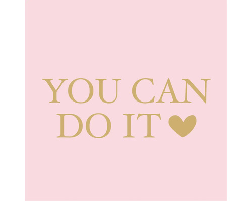 Wanddecoratie met de tekst You Can Do It en een hartje.