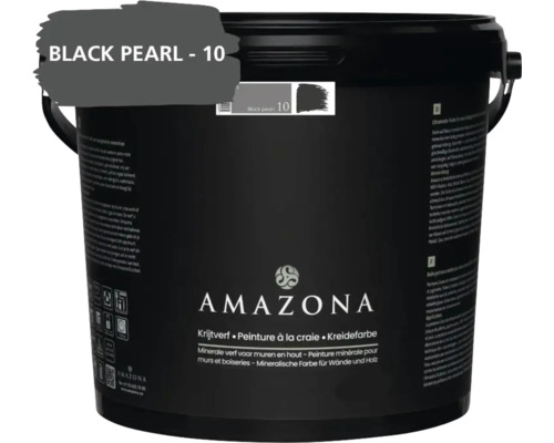 Emmer met Amazona krijtverf in kleur Black Pearl voor muren en hout.