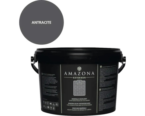 Emmertje Amazona minerale gevelverf voor baksteen en stucwerk in antraciet, 2,5 liter verpakking.