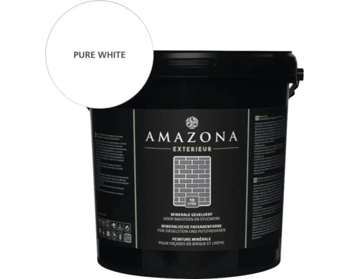 Emmer Amazona Exterieur minerale gevelverf voor baksteen en stucwerk in puur wit 10 liter