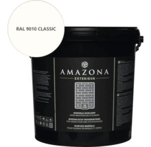 Amazona Exterieur minerale gevelverf RAL 9010 Classic, 10 liter emmer verf voor baksteen en stucwerk.