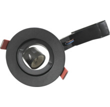 Ronde inbouwspot voor plafondmontage met draaibare fitting voor gerichte lichtverdeling.