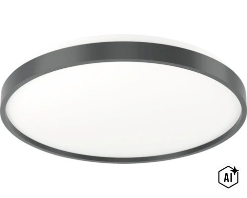 Ronde LED plafondlamp met smal frame voor moderne binnenverlichting (Image AI modified or generated)