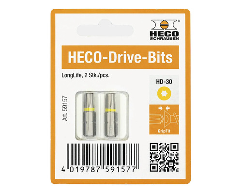Twee HECO-Drive-Bits HD-30 LongLife in de originele verpakking.