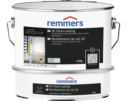 Remmers 2K Vloercoating, op waterbasis, zijdeglans, 5 kilogram set.