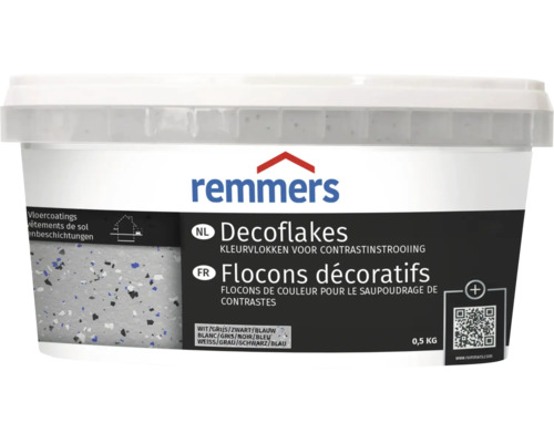 Remmers Decoflakes kleurvlokken voor vloercoating in emmer met 0,5 kilogram