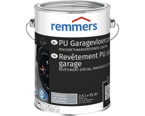 Remmers PU garagevloercoating in zilvergrijs, 2,5 liter verpakking voor 15 vierkante meter
