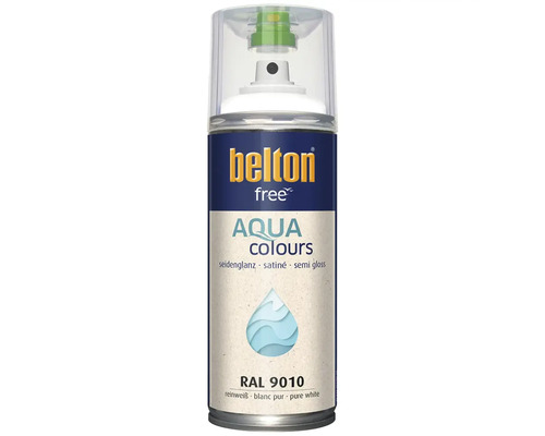 Belton free Aqua Colours spuitlak in puur wit zijdeglans RAL 9010