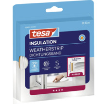 Tesa rubberen afdichtingsstrip voor ramen en deuren, 6 meter lang voor spleetbreedtes van 1 tot 3,5 millimeter, zelfklevend en duurzaam.