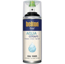 Belton free Aqua Colours spuitlak in diepzwart RAL 9005 met hoogglans effect in een spuitbus
