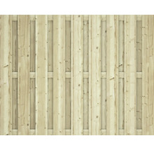 Houten schutting van verticale latten met natuurlijke houtnerf voor privacy