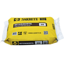 Zak Sakrete betonmortel C20/25 met 25 kilogram inhoud voor constructiewerkzaamheden.