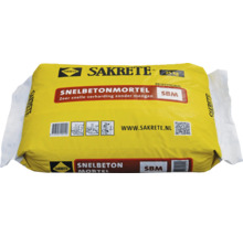 Een zak van 25 kilogram Sakrete snelbetonmortel voor zeer snelle verharding zonder mengen.