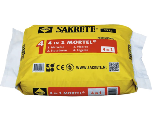 Sakrete 4 in 1 Mortel 25 kilogram zak voor metselen, stucadoren, vloeren en tegelen