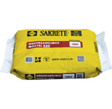 Een zak Sakrete ondersabelingsmortel K60 met 25 kilogram inhoud voor professioneel gebruik.