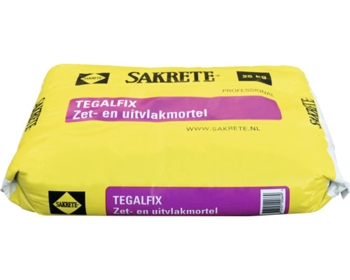 Zak Sakrete Tegalfix zet- en uitvlakmortel 25 kilogram