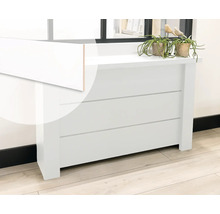 Witte radiatorombouw met modern ontwerp voor een stijlvolle interieurafwerking.