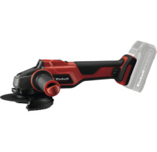 Einhell accu haakse slijper met extra handgreep en geplaatste Power X Change accu.