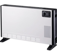 Elektrische convector met twee draaiknoppen voor het instellen van het verwarmingsvermogen en de temperatuur voor binnenshuis