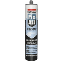 Soudal Fix All Crystal koker, transparante hybride polymeer lijm en kit voor alle materialen