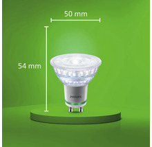 Philips LED lamp met GU10 fitting en afmetingen 50 millimeter diameter en 54 millimeter hoogte