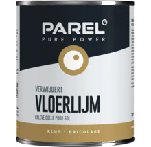 Parel vloerlijmverwijderaar in een metalen blik voor het verwijderen van lijmresten op de vloer