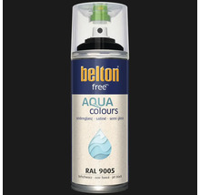 Belton Free Aqua Colours spuitlak in diepzwart zijdeglans RAL 9005 voor verf op waterbasis