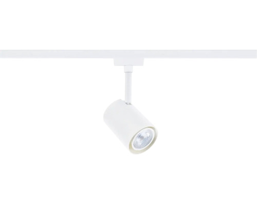 Een witte ledspot voor een railsysteem voor directe verlichting.